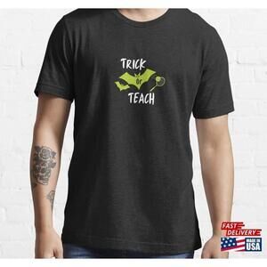 Trick Or Teach Tennis Halloween Shirt Essential Tshirt Tee